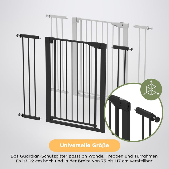 Tulano Guardian 5.0 Treppenschutzgitter ohne Bohren - 75–117 cm GUARDIAN 5.0 BLACK 75 – 117 cm, GUAR
