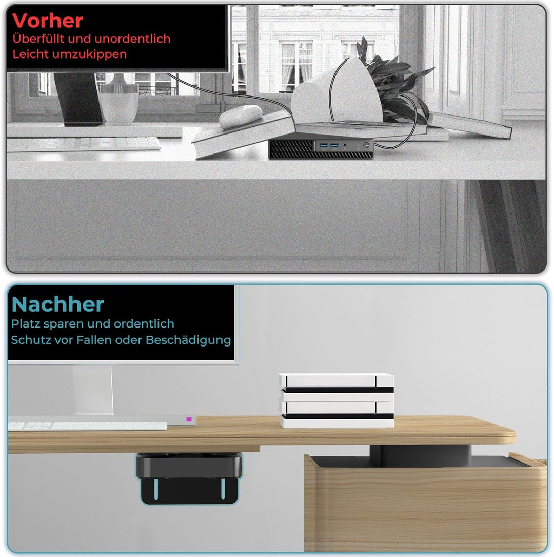 Universal Halterung für Mini-PCs, NUC, Mac Mini, Kabelboxen, WLAN-Router und Kleine CPUs Verstellbar