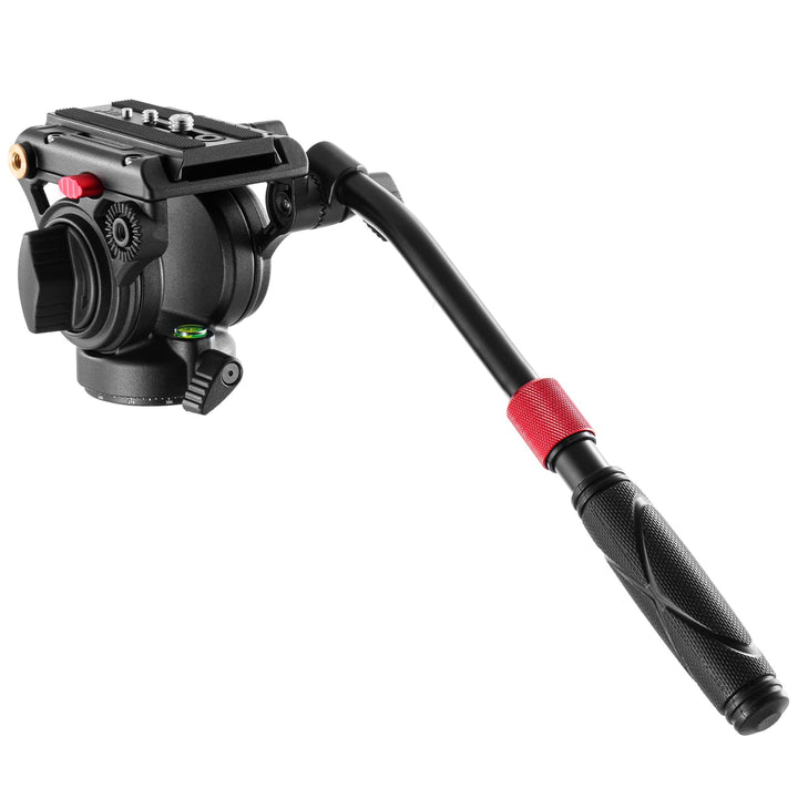 NEEWER Videostativ Fluidkopf mit Schnellwechselplatte, kompatibel mit Manfrotto,Teleskopgriff &amp; Pano