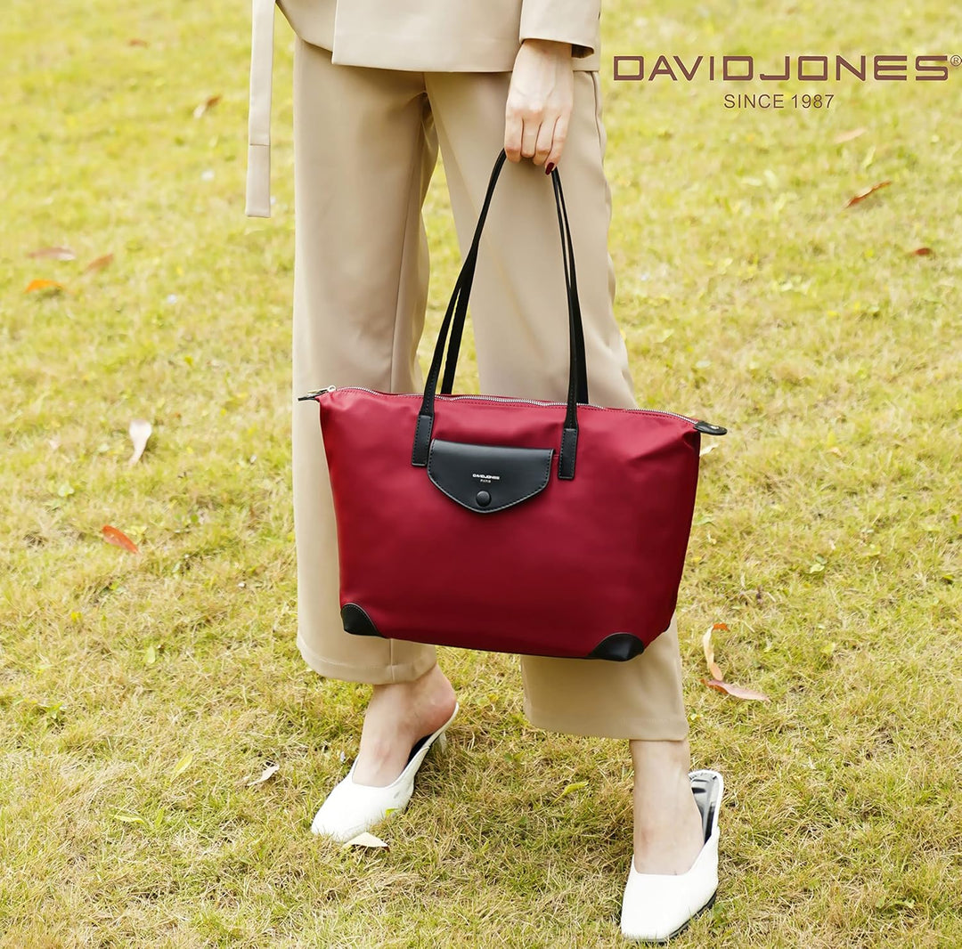 David Jones - Damen Tote Shopper Nylon wasserdichte Handtasche - Tragetasche Schultertasche - Shoppi