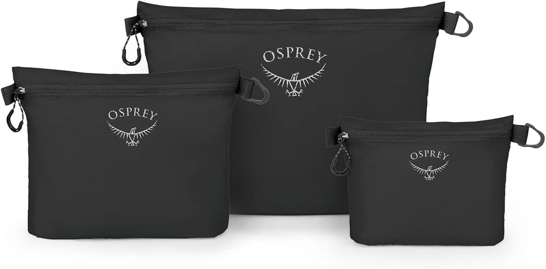 Osprey Europe Reissverschluss-Sack, Mittelgross Rucksack-Zubehör Black Set Zipper Sack Set, Black Se