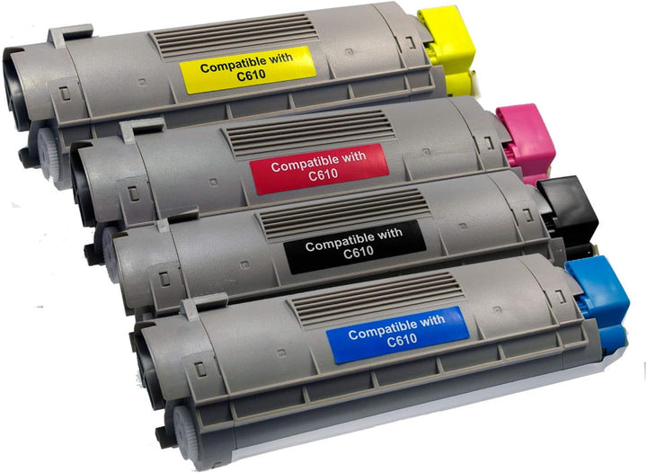 OBV 4X kompatibler Toner für Oki C610 C610cdn C610dn C610dtn C610n schwarz, Cyan, Magenta, gelb