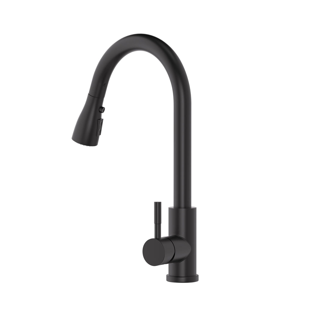 Wasserhahn Küche Schwarz, SEMANEY Hochdruck Küchenarmatur Ausziehbar, 3 Funktionen Einhebel Spültisc