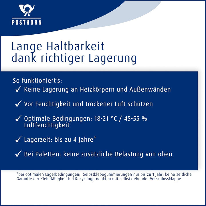 POSTHORN Versandtasche B4 (250 Stück) - 353 x 250 x 1mm - 120g/m² | haftklebende Versandtaschen ohne