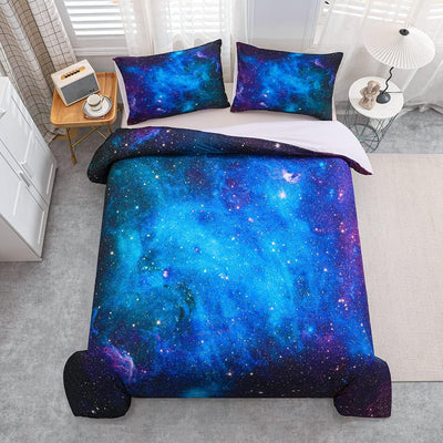 Loussiesd Bettwäsche Set Galaxie Sternenhimmel Bettbezug Set für Kinder Jungen Mädchen Weich Atmungs
