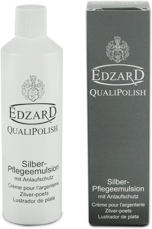 EDZARD QualiPolish® Silber Pflege Emulsion (250 ml) Reiniger für Schmuck, Münzen & Besteck aus Messi