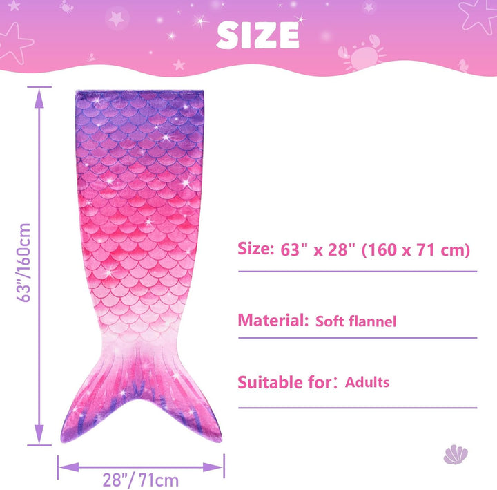 WERNNSAI Meerjungfrau Decke Erwachsene - Weiche Meerjungfrauen Decke 160 x 70 cm Weicher Flanell Mee