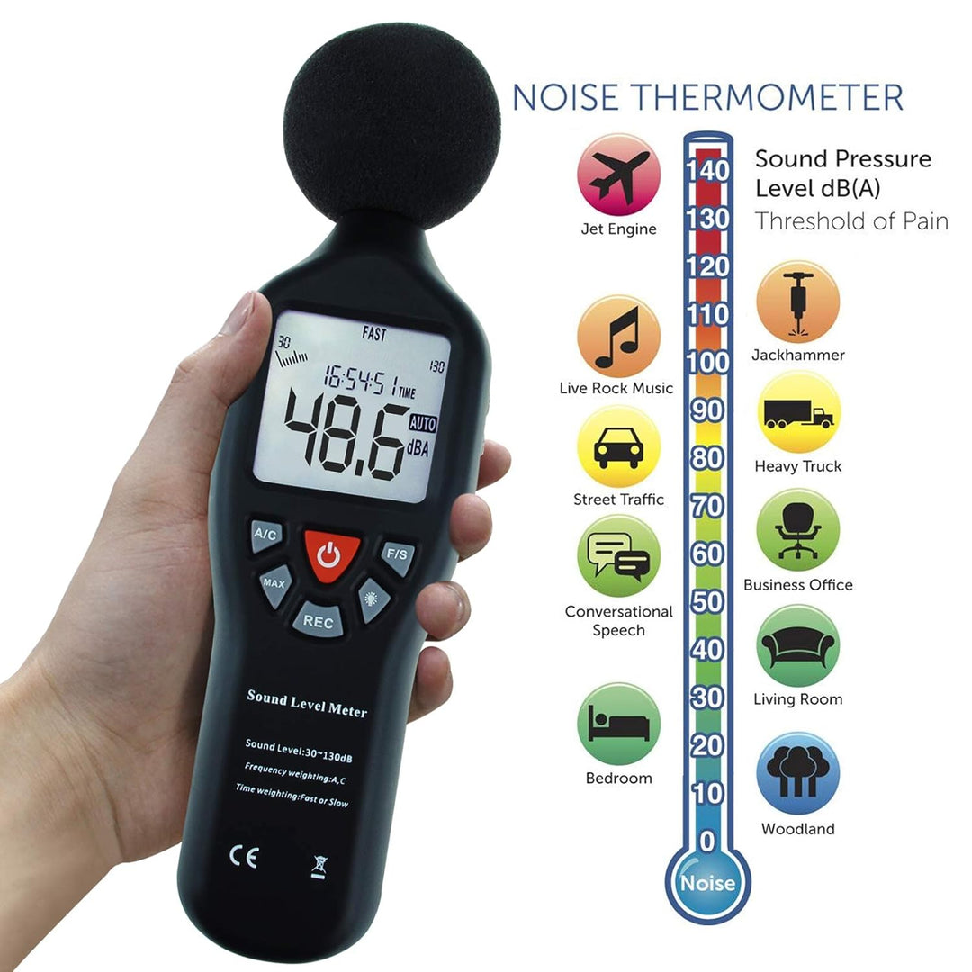 Instrument Kompakt Fachmann Digital Klang Niveau Meter Dezibel mit Hintergrundbeleuchtetes Anzeige H