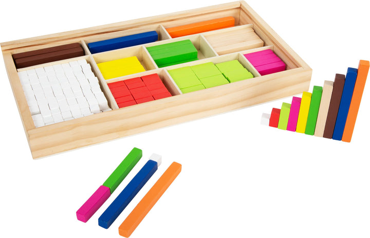 small foot Rechenstäbchen aus Holz, zum Erlernen des kleinen 1x1, 308 bunte Stäbchen in einer Box, a