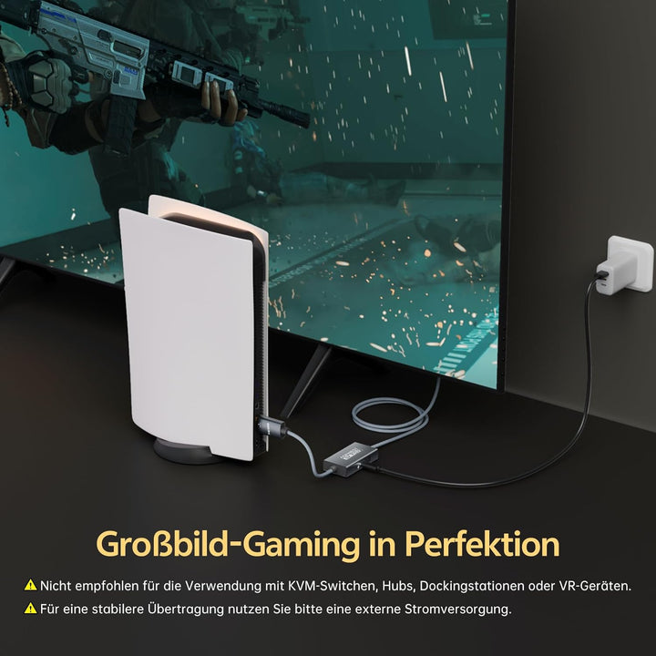 Aktives HDMI auf DisplayPort Kabel 2M - 8K@60Hz 4K@120 2K@240Hz, Unidirektional Von HDMI 2.1 Quelle