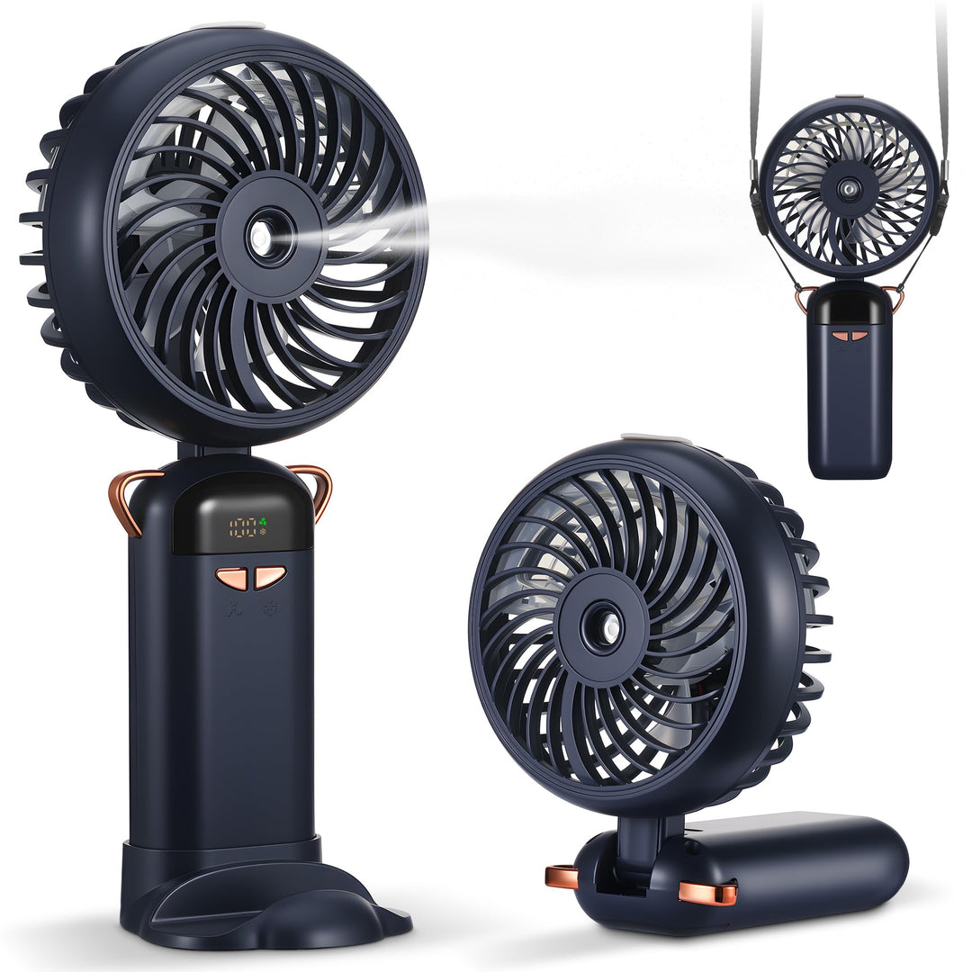Kssvzz Handventilator mit Wasserkühlung, Tragbarer Mini Ventilator mit Wasser, LCD Display und 5 Stu