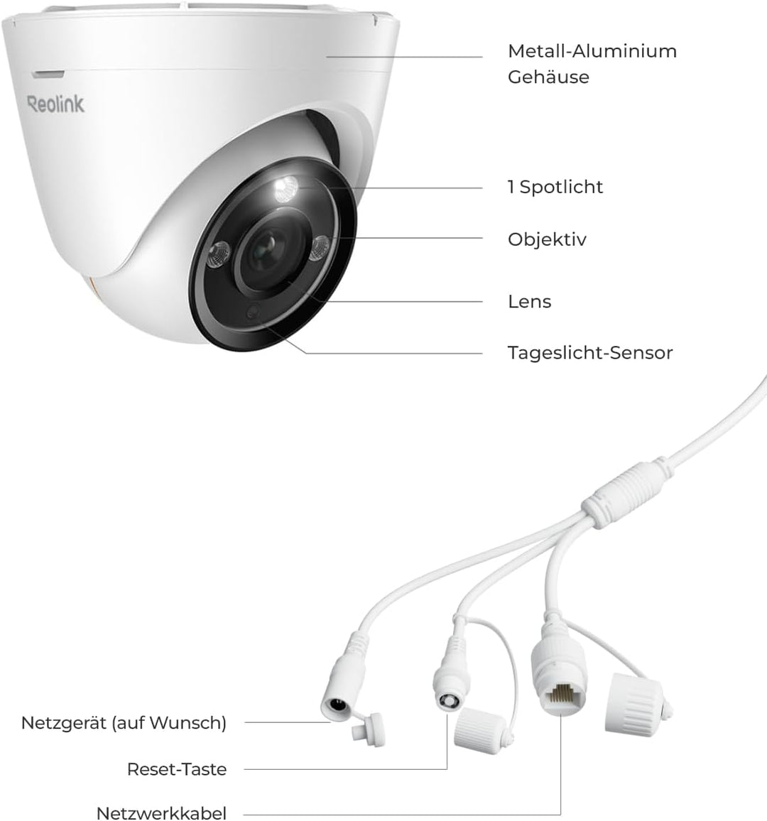 Reolink 12MP PoE Überwachungskamera Aussen mit Spotlight, Farbige Nachtsicht, Zwei-Wege-Audio, 24/7