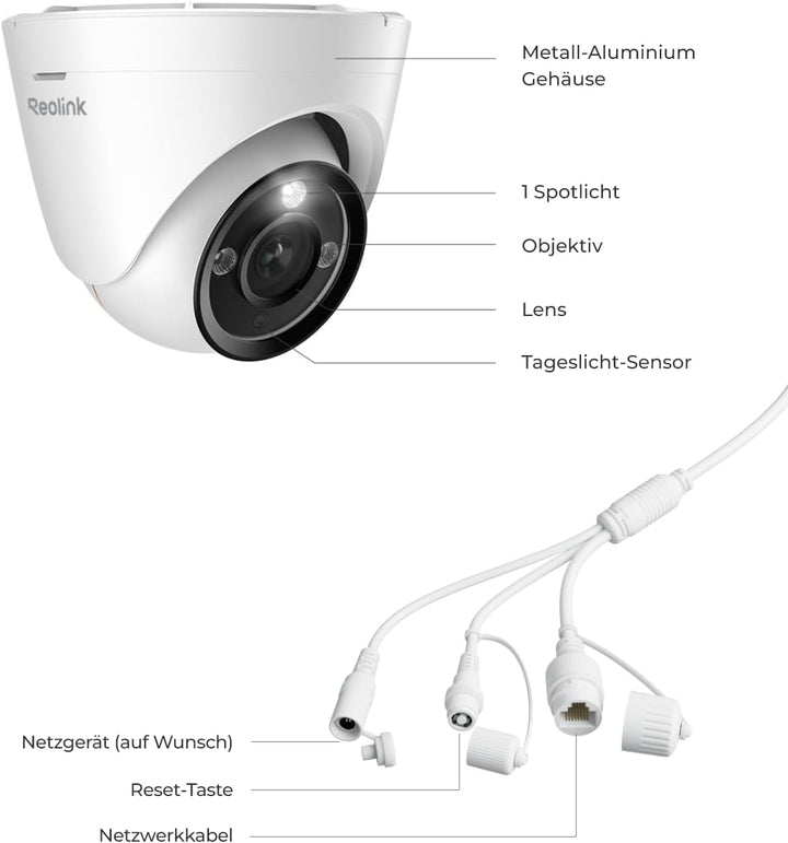 Reolink 12MP PoE Überwachungskamera Aussen mit Spotlight, Farbige Nachtsicht, Zwei-Wege-Audio, 24/7
