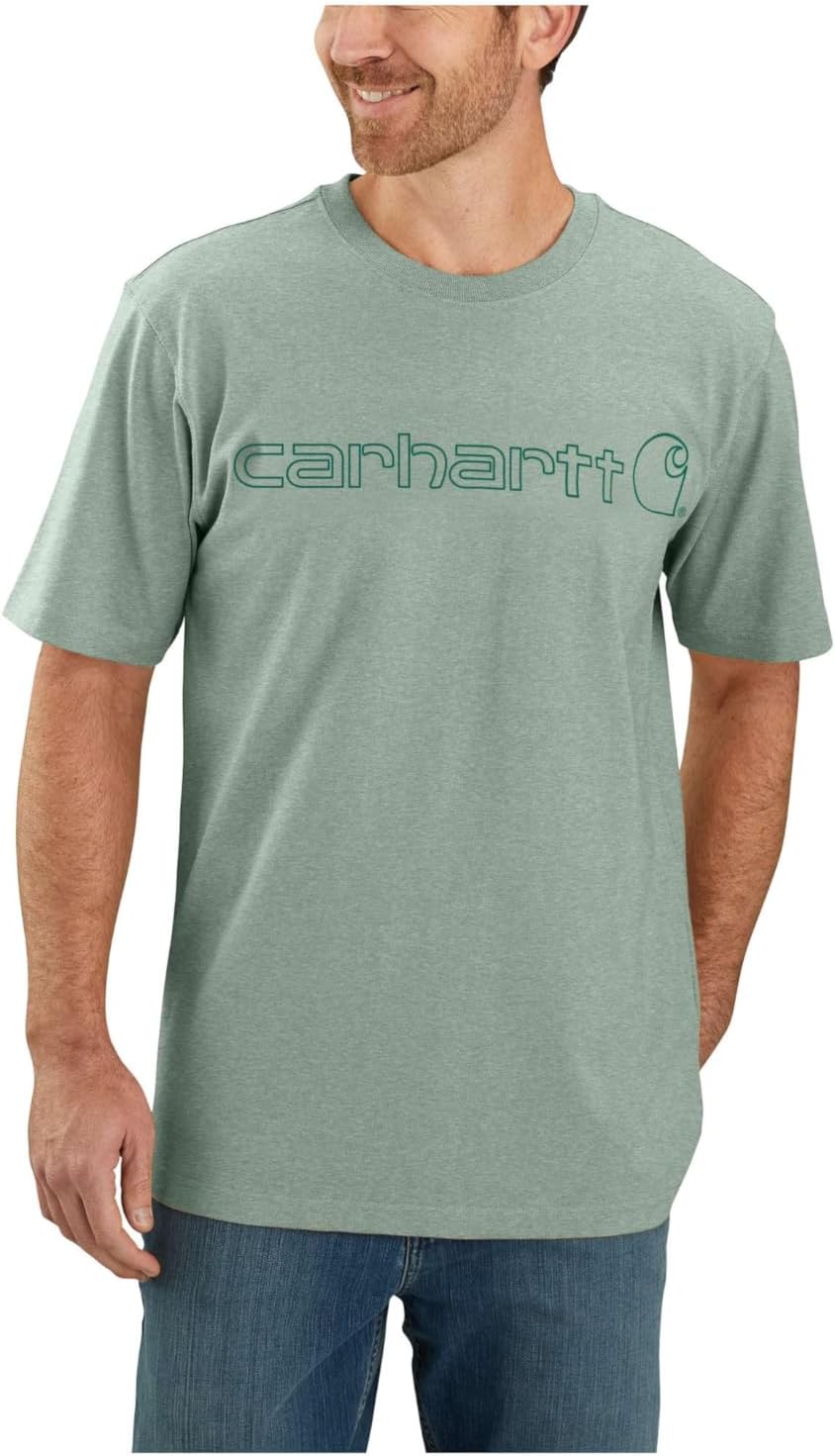 Carhartt Herren Core Logo S/S T-Shirt XS Seabrook, XS Seabrook