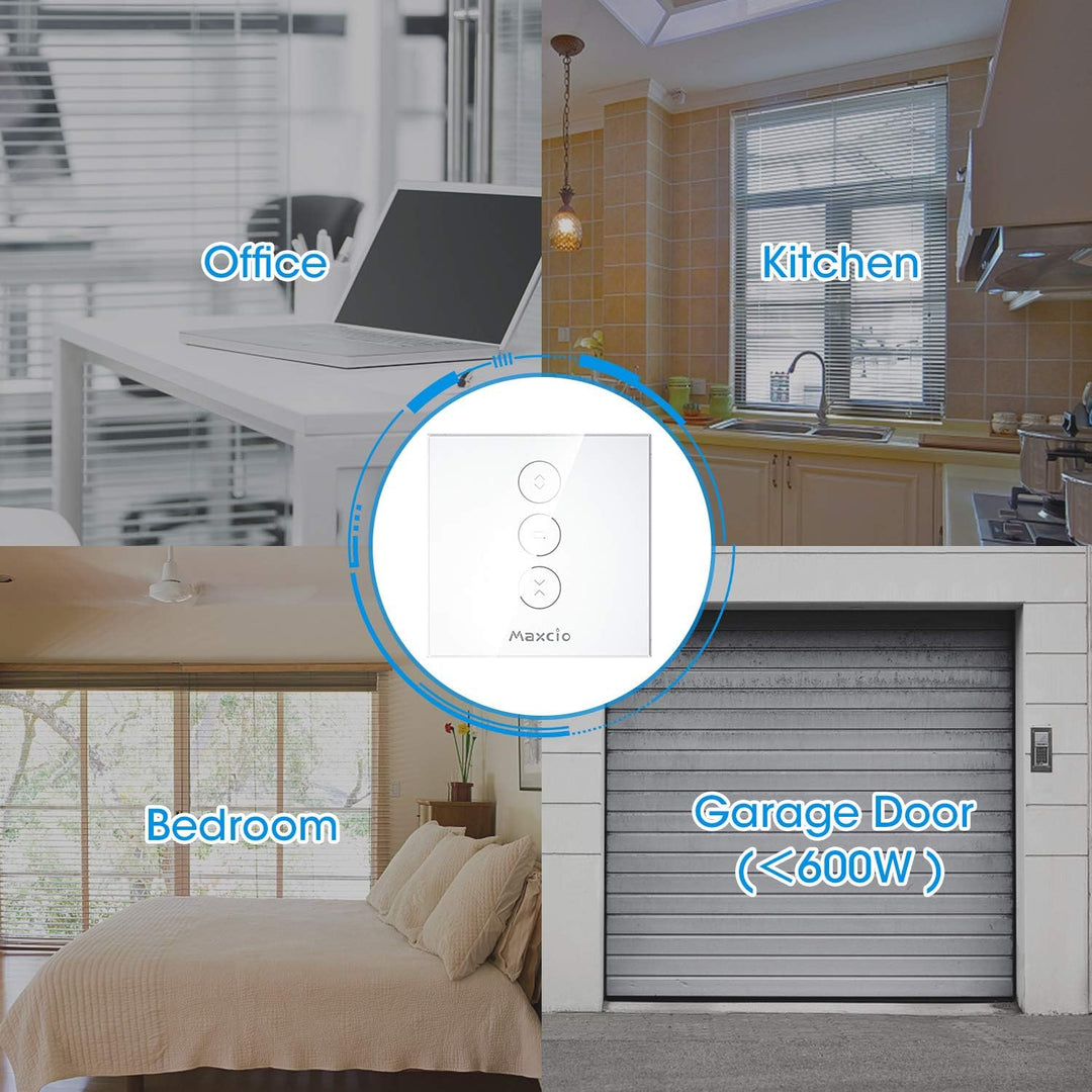 【Schaltbares LED】Smart Rolladen Zeitschaltuhr, Maxcio WiFi Jalousien Vorhang Schalter, Kompatibel mi