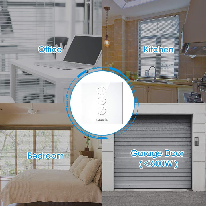 【Schaltbares LED】Smart Rolladen Zeitschaltuhr, Maxcio WiFi Jalousien Vorhang Schalter, Kompatibel mi