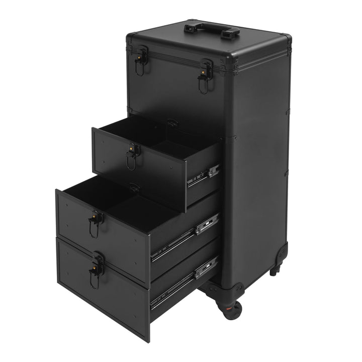 Kosmetikkoffer, 34x27x107cm Schminkkoffer Salonwagen mit Schubladen, Makeup-Organizer-Etui, Rollbare