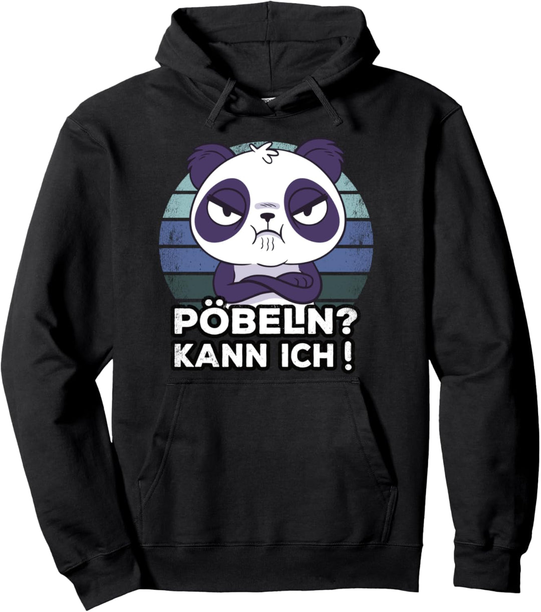 Böser Panda Spruch I Lustiger Panda Retro I Pöbeln Kann Ich Pullover Hoodie