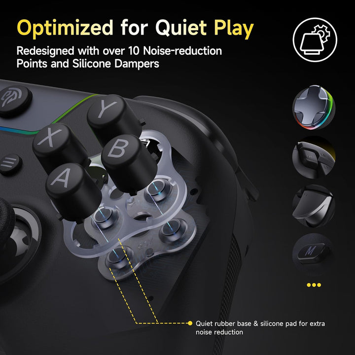 EasySMX X05PRO Wireless Controller PC, Gaming Controller mit leise Tasten, 2-stufige Tigger, Hall Jo