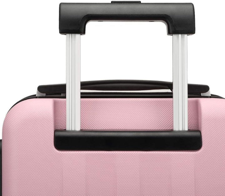 KONO Koffer Reisekoffer Handgepäck Trolley Hartschale ABS Gepäck 4 Rollen Spinner Rollenkoffer (Pink