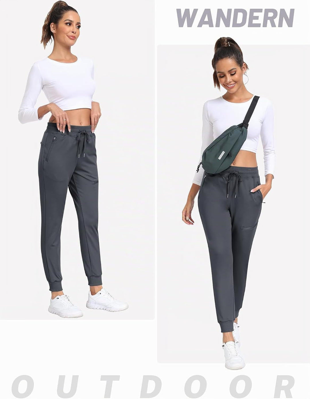 MoFiz Jogginghose Damen Thermohose Mikrofleece Sporthose Atmungsaktiv Waterproof Sweatpants mit Reis