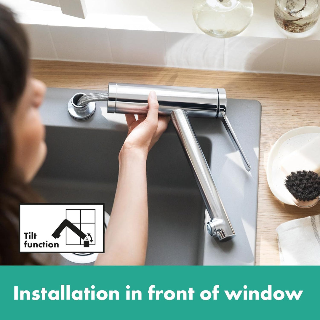 hansgrohe Vorfenster Küchenarmatur Zesis M33, Wasserhahn Küche mit Auslauf Höhe 160 mm, 150° drehbar