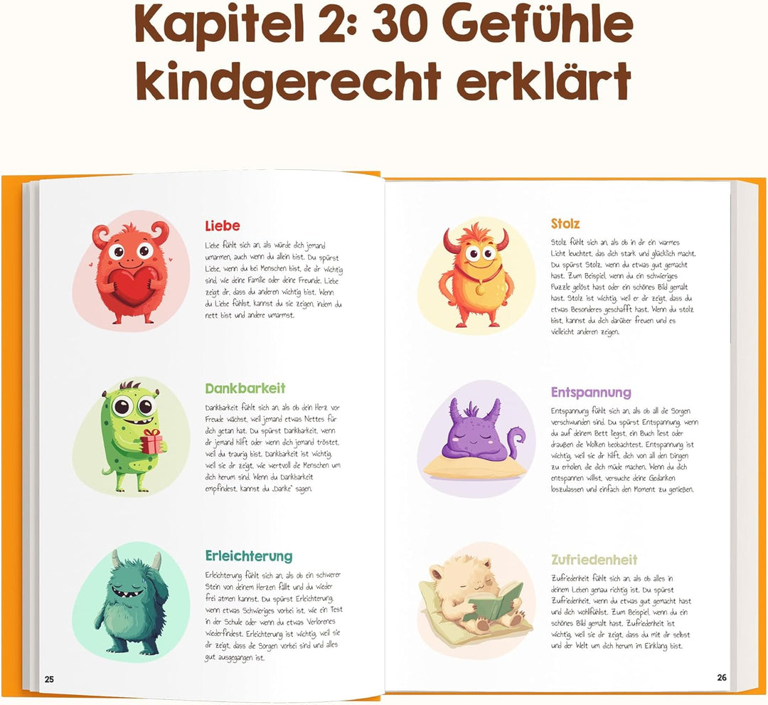 Edubini Gefühlstagebuch Kinder [6-12 Jahre] - Tagebuch Mädchen & Jungs - Gefühle Buch für Umgang mit