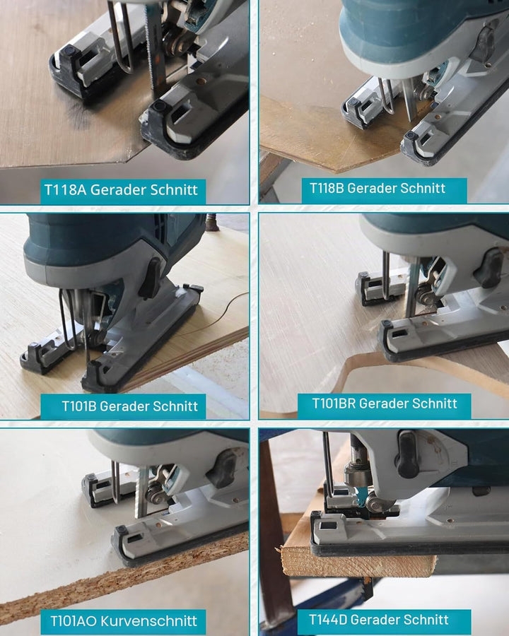 Stichsägeblätter Set zum Schneiden von Holz & Metall - T-Schaft-Stichsägeblätter 50 Stück (T118A,T11
