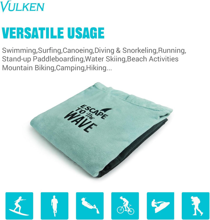 Vulken Bademantel mit Kapuze, Surfponcho für Umziehen Öffentlichkeit Frauen S/M Gross Petrol Teal, T