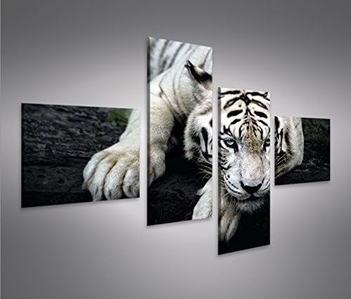 islandburner Bild Bilder auf Leinwand Bengalischer Tiger V2 4L XXL Poster Leinwandbild Wandbild Deko