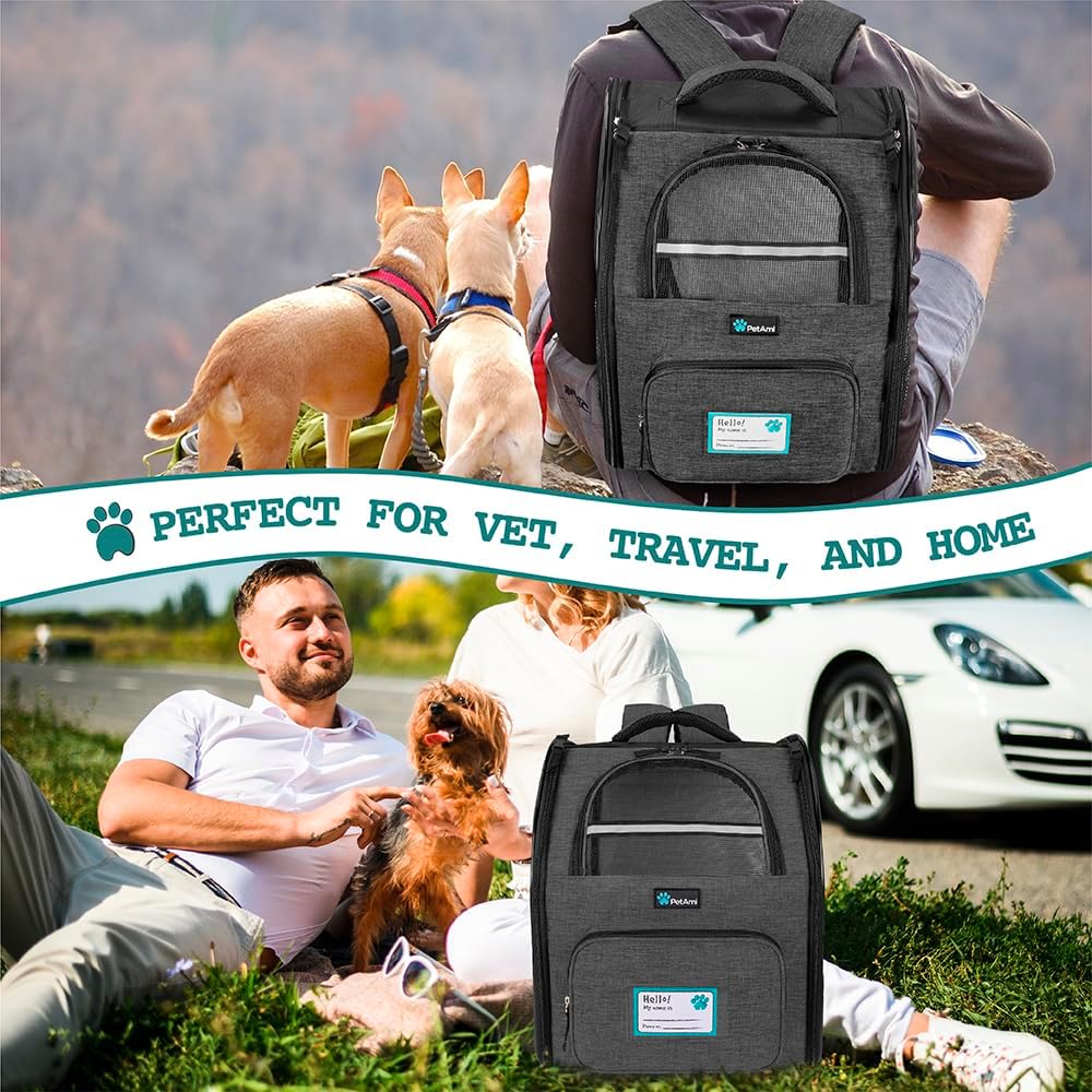 PetAmi Hunderucksack für kleine grosse Katze, Haustier, Welpen, belüfteter Haustier-Wanderrucksack,
