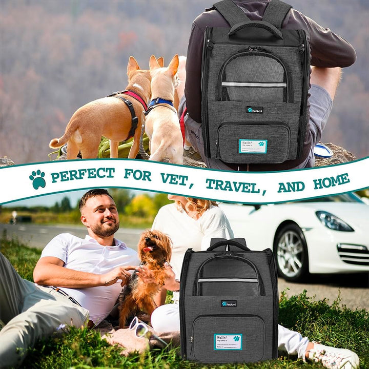 PetAmi Hunderucksack für kleine grosse Katze, Haustier, Welpen, belüfteter Haustier-Wanderrucksack,