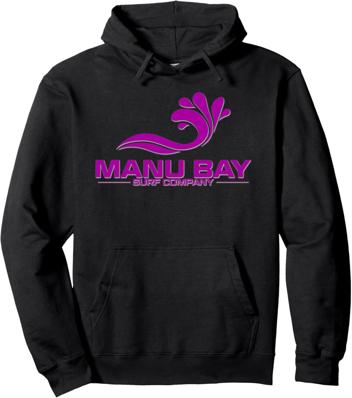 Manu Bay Surf Company New Zealand Surfing Purple Logo Pullover Hoodie