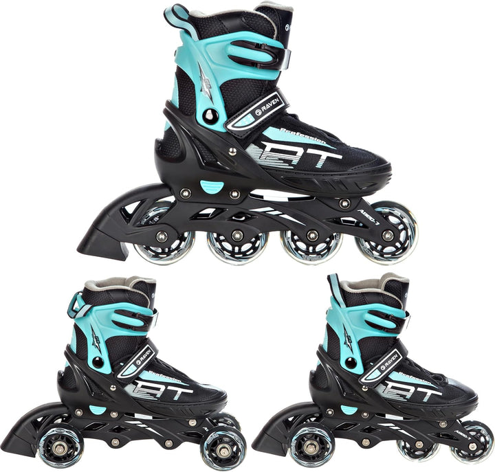 RAVEN Profession 3in1 Inlineskates Triskates Rollschuhe Inliner für Kinder und Erwachsene verstellba