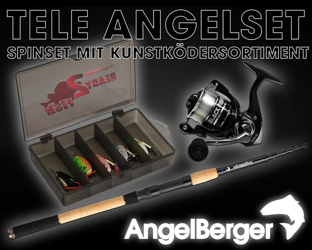 Angel Berger Spinset komplett Angelset Raubfisch mit Kunstködersortiment