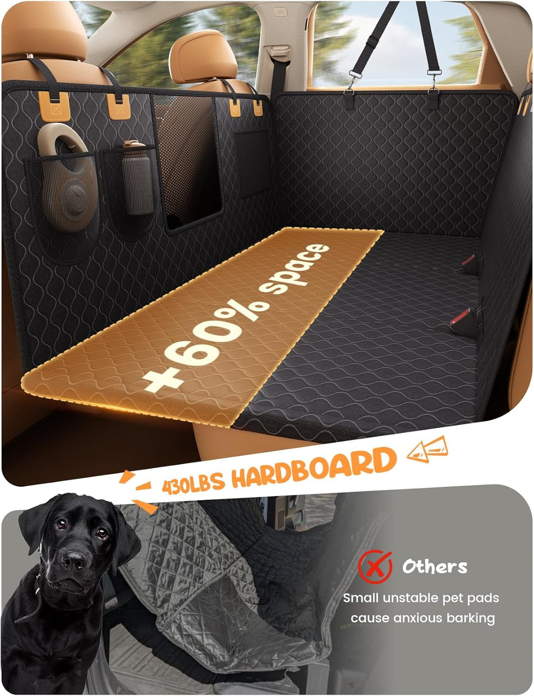 Lamicall Hundedecke Auto Rückbank, Autoschondecke Hund - [TOP Reissfestigkeit] wasserdichte Hundemat