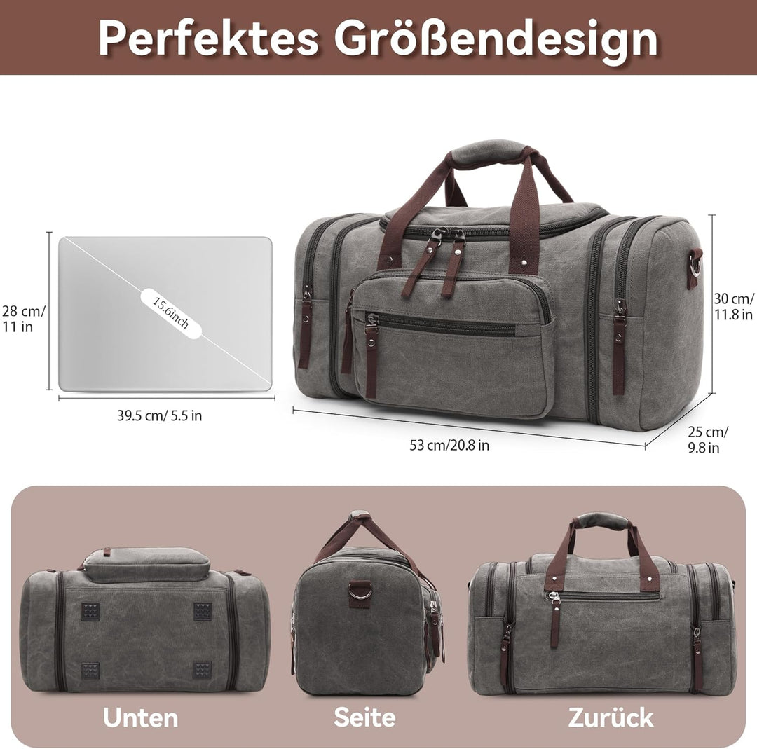 DORRISO Mode Herren Reisetasche Grosse Kapazität Erweiterbar Sporttasche 40L Elegant Handgepäck Tasc