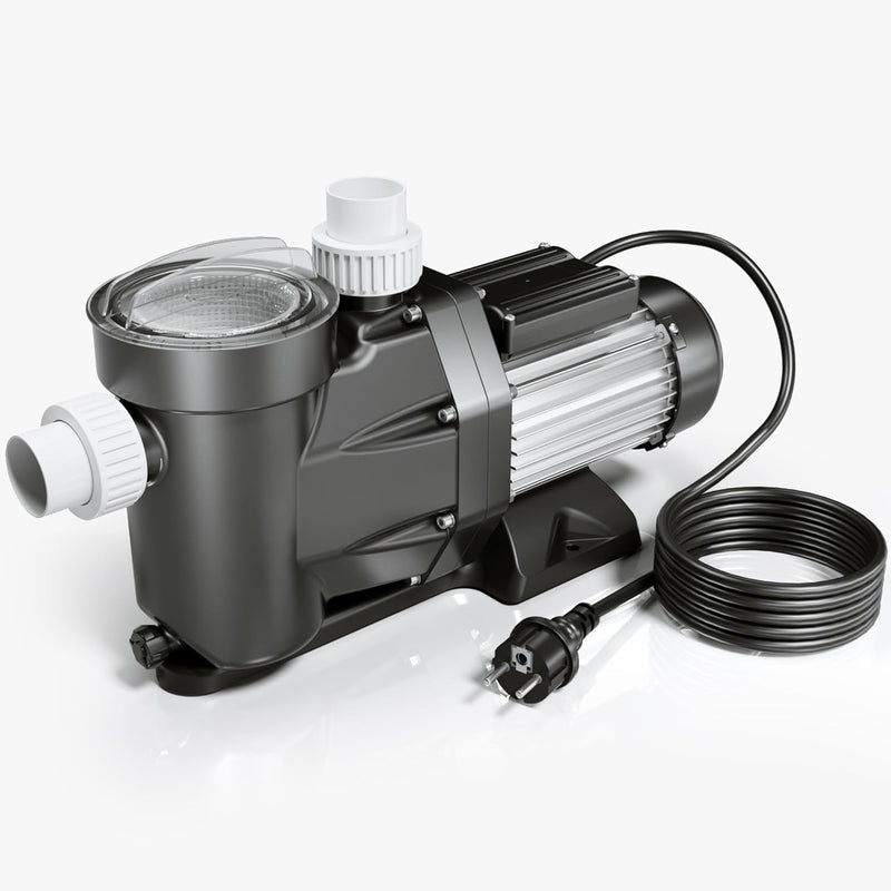 WilTec Poolpumpe 19200 l/h 750 W Schwimmbadpumpe Filterpumpe