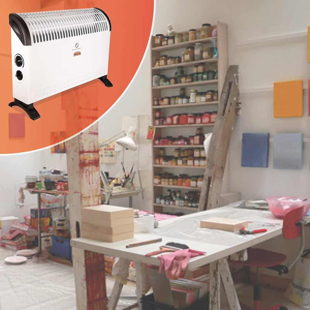 MAUK® Elektroheizung Steckdosenheizung | Frostwächter mit Thermostat 3 Stufen Konvektor | Heizgerät