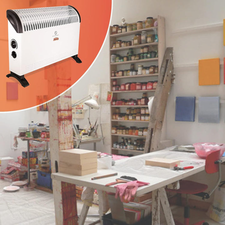 MAUK® Elektroheizung Steckdosenheizung | Frostwächter mit Thermostat 3 Stufen Konvektor | Heizgerät