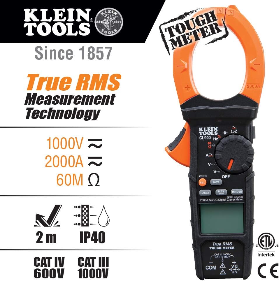 Klein Tools CL900 Hand-Multimeter digital CAT III 1000 V, CAT IV 600V Anzeige (Counts): 6000 Digital