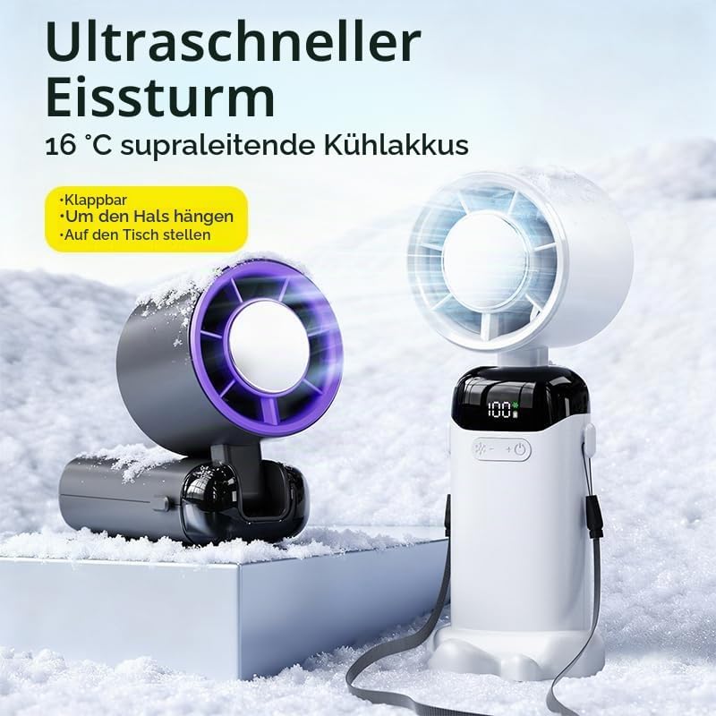 Jsdoin Handventilator Akku Aufladbar,Tragbarer Turbo Hand Mini Ventilatoren,Kleiner Taschenventilato