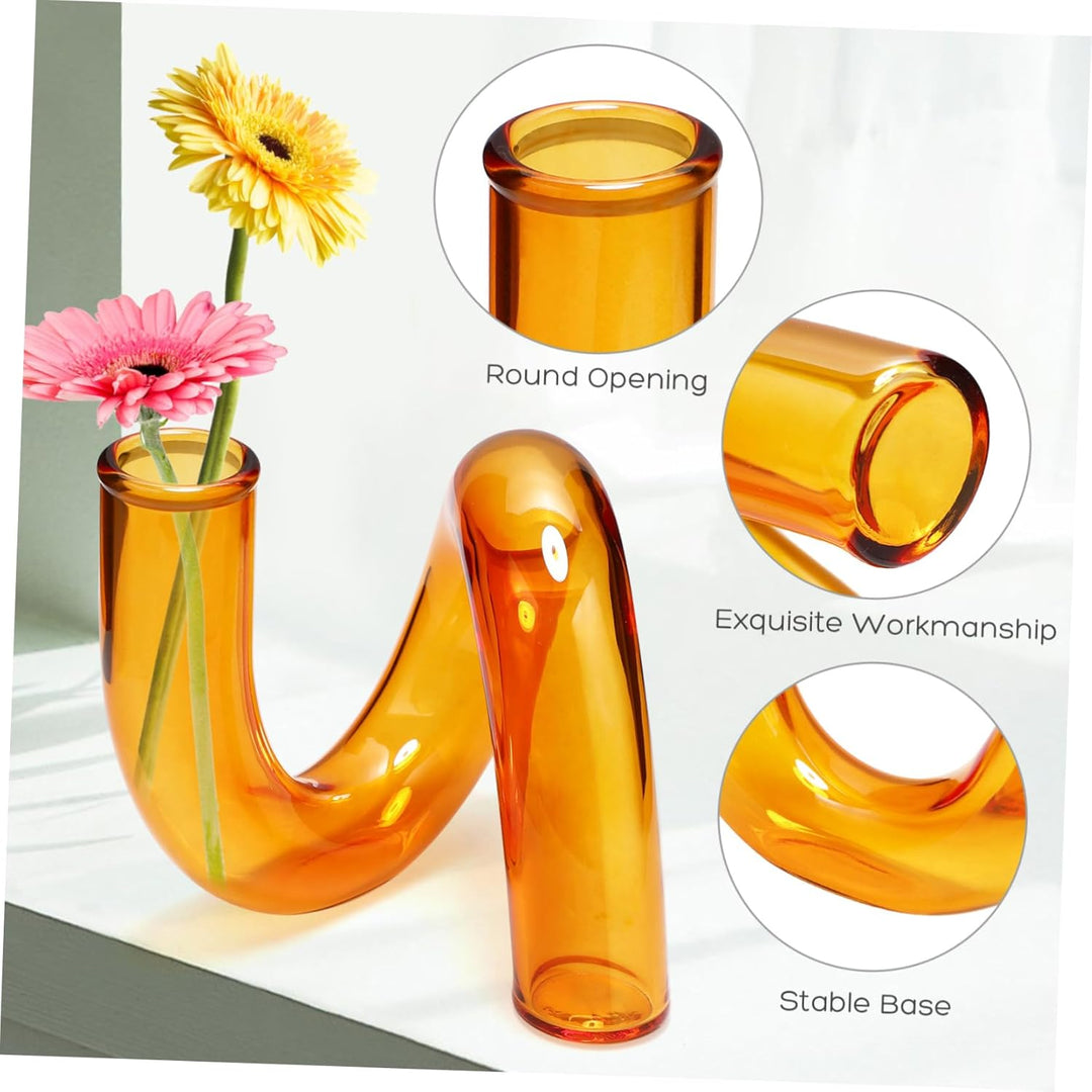 Klare Glasvase Unregelmässige Verzerrung Blumenvase Kreative Vase für Blumen Modernes Dekoratives Äs