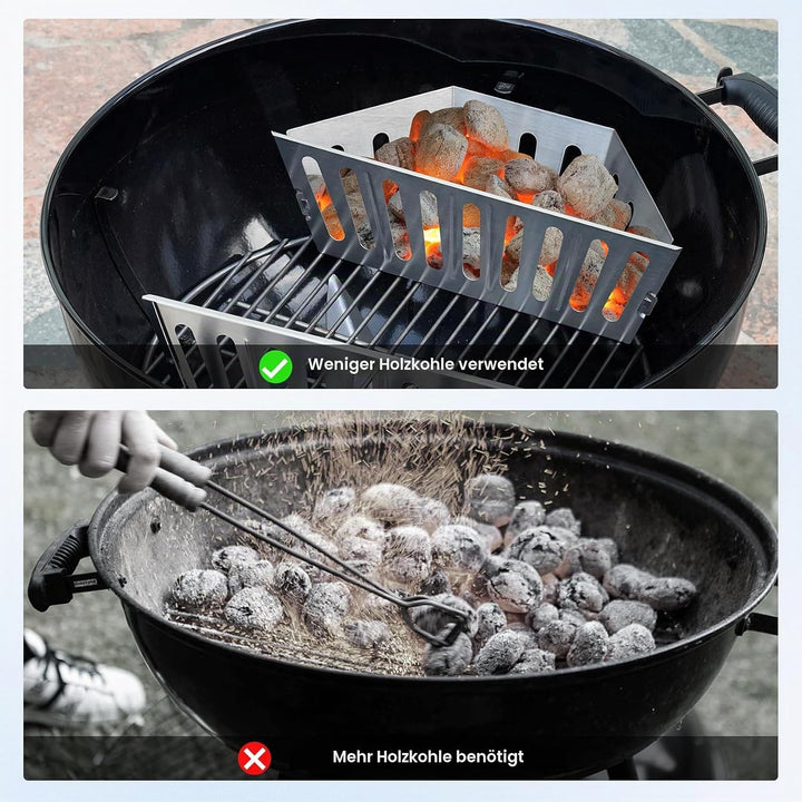 onlyfire Holzkohlekorb Edelstahl, Kohlekorb Grill Gross für Weber 57/67cm Kugelgrills, Hochwertige C