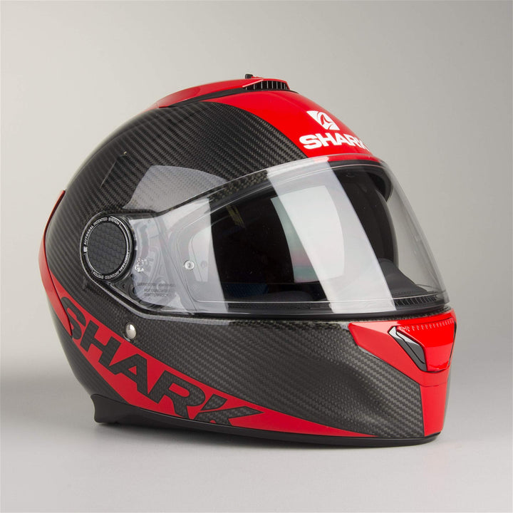 SHARK Motorradhelm Hark Spartan Carbon Skin, Schwarz/Rot, Grösse XS XS Noir/Rouge, XS Noir/Rouge