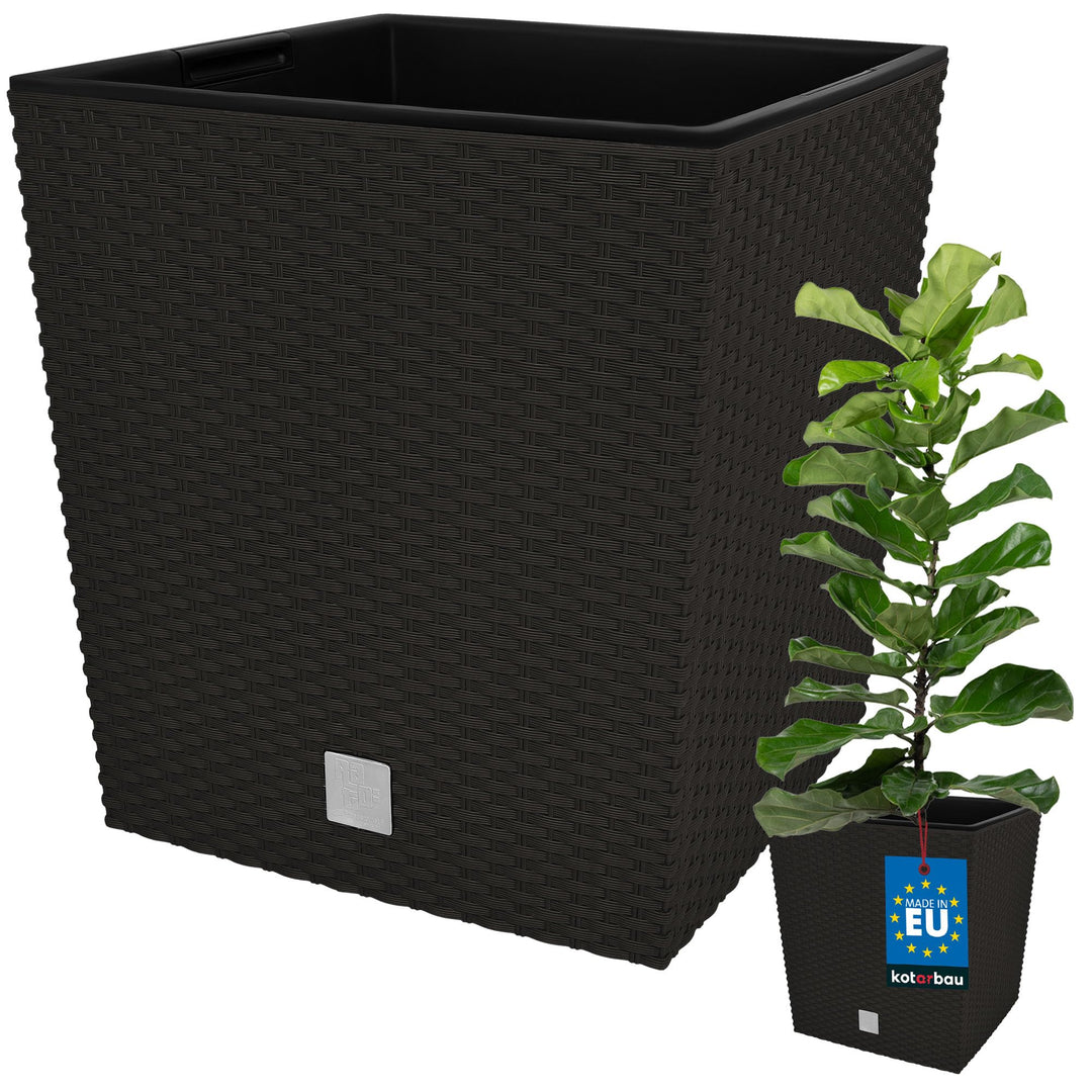 KOTARBAU® Blumentopf 320 mm Umbra Übertopf mit Innentopf für Pflanzenzucht 320x320x325 mm Umbra, 320
