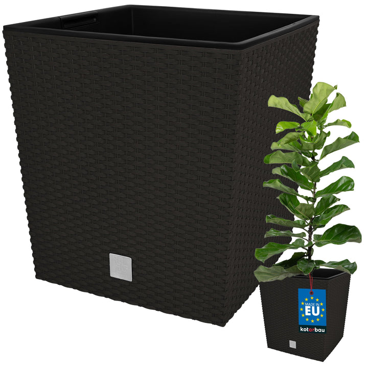 KOTARBAU® Blumentopf 320 mm Umbra Übertopf mit Innentopf für Pflanzenzucht 320x320x325 mm Umbra, 320