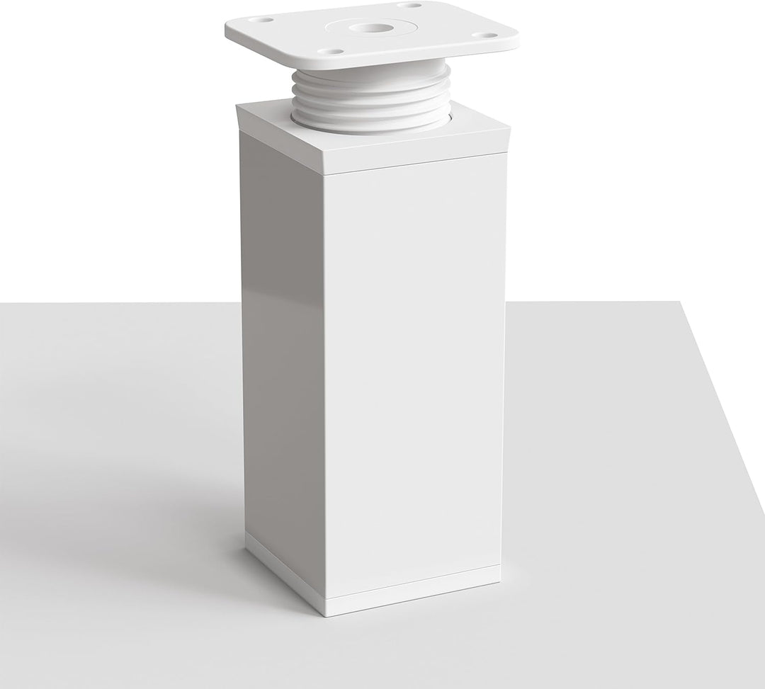 sossai® Design-Möbelfüsse MFV1 | höhenverstellbar | 8er Set | Vierkant-Profil: 40 x 40 mm | Farbe: W