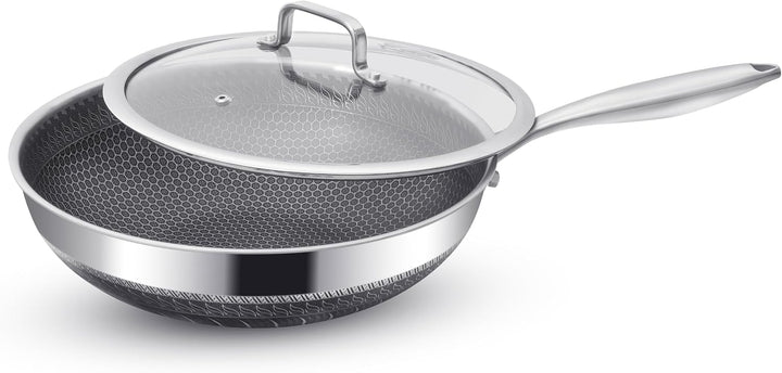 INTIGNIS Wok mit backofenfestem Deckel – Anti-Kratz-Küche, zum Sautieren, Braten, Braten – Grosse 30