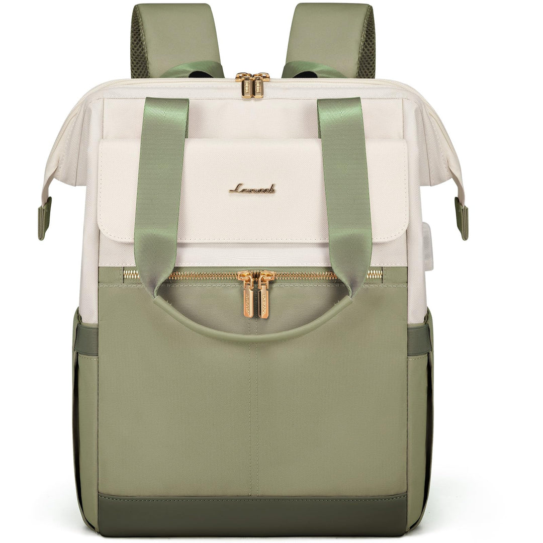 LOVEVOOK Rucksack Erbsengrün, Moderner Laptop Schulrucksack, Schultasche Teenager Backpack Women Ele